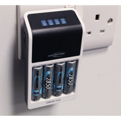 Ansmann 1001-0094-44-03 Comfort Plus UK Battery Charge with 4 x AA 2850mAh