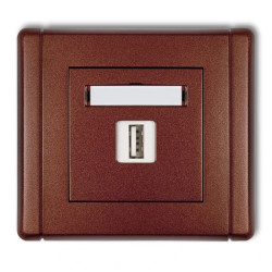 FLEXI Gniazdo pojedyncze USB-AA brązowy metalik 9FGUSB-1