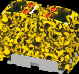 1046620 PTFIX distribution block, 4x1.5, black/yellow