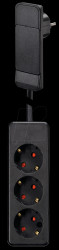 SmartPlug three-way socket outlet, black