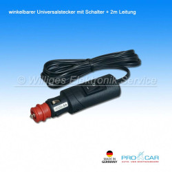 Winkelbarer Universalstecker mit Schalter + 2m Leitung