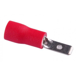 Konektor izolowany męski czerwony 2,8x0,mm
