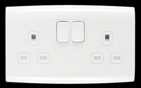 Gniazdo wtykowe Montaż ścienny Contactum ścieżki: podwójne z przełącznikiem 13A