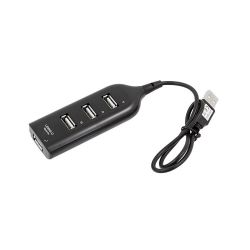 HUB 4xUSB 2.0 podłużny czarny