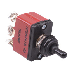 3637NFG APEM (On)-Off-(On) Momentary Sealed 12mm Black Toggle Switch SPDT IP67 12A 28VDC