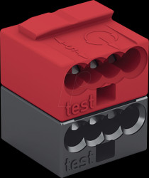 243-211 KNX female terminal block, Ø 0.8 mm, RM 5.75 mm, 2-pin, grey/red