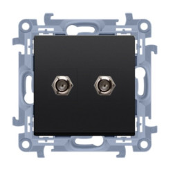 SIMON10 czarny CASF2.01/49 Gniazdo typu F podwójne