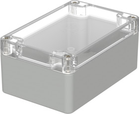 PC enclosure, (L x W x H) 120 x 80 x 55 mm, light gray/transparent (RAL 7035), IP65, 02215100