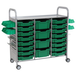 Callero Plus STEAM Activity Treble Trolley &amp; Grass Green Gratnells Trays