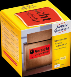 7211 Warning label 7211, 100x50mm, neon red
