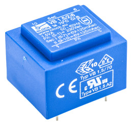 Transformator do druku 6V ac 230V ac 2 wyjścia THT 1.5VA