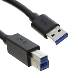 Kabel USB Złącze A USB A Złącze B USB B dł. 1m Przewód USB USB 3.0 kolor: Czarny