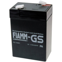 Fiamm FG10451 PB-6-45 AGM Battery 6V 4.5Ah 70x106x47mm Maint-Free