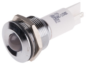 Lampka kontrolna do montażu panelowego 130 V dc, 230V ac, biała 19mm LED Chrom RS PRO