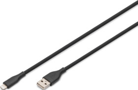 USB 2.0 connection cable, lightning plug to USB plug type A, 2 m, black, AK-600108-020-S