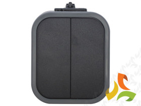 B2 IP54 Wyłącznik podwójny świecznikowy n/t 10A 250V WNT-2B2 szary/czarny ABEX