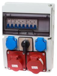 Rozdzielnica stacjonarna 11M 0-1 32A/5P 16A/5P 2x230V +zabezpieczenia RSW01112C112