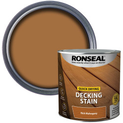 Ronseal 39076 Quick Drying Decking Stain Rich Mahogany 2.5 litre