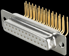 D-SUB socket, 25-pin, angled, RM 9.4