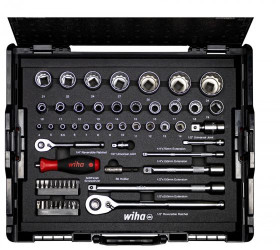 Zestaw końcówek wkrętakowych rozmiar napędu 1/2 cala; 1/4 cala elementy: 60 Wiha typ napędu Kwadratowy gniazdo 4