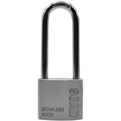 Scan ZB111-38L Stainless Steel Padlock 38mm Long Shackle