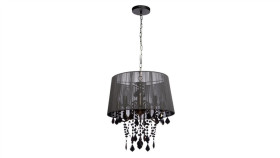 Żyrandol Mona Z Czarnym Kloszem Na Łańcuszku Do Salonu Lp-5005/3P Czarna...