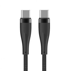 Kabel USB-C - USB-C 1.0M 60W czarny nylon - Maxlife MXUC-08