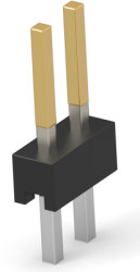 Pin header, 2 pole, pitch 2.54 mm, straight, black, 5-146256-1