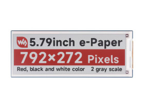 Waveshare 5.79inch E-Paper Module (B), e-ink display, 792x272, Red/Black/White, SPI Interface