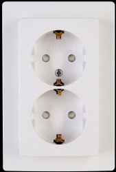 920929087 Socket, two-way, child safety feature VENICE pure white