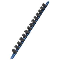 Sealey SR1214 Socket Retaining Rail with 14 Clips Aluminium 1/2&quot; Sq Drive