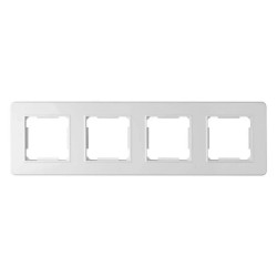 Ramka poczwórna, szklana, biała, QUAD Electromalt, QAD1004GW