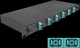 67001 19" FO splice box, 6x SC duplex OM3, 1RU