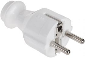 Wtyczka prosta z uziemieniem unischuko biaĹa WT-30