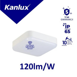 Plafoniera LED IPER LED 19W-NW-L-SE kwadratowa z czujnikiem ruchu 2280lm 4000K IP65 IK10 II kl. PZH 5 lat Gwar. biały 37303