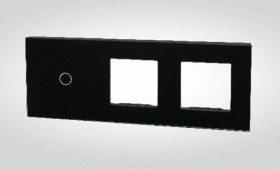 TouchMe Duży panel szklany, 1 x łącznik pojedynczy, 2 x ramka, czarny TM701728728B