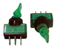 HEB7G Przełącznik hebelkowy wymiary: 24 x 14 x 54 mm, 20A, 12V (zielony)