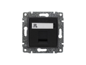 VENA Gniazdo komputerowe pojedyncze RJ45 (wkład MOLEX) bez ramki antracyt 516165 KOS