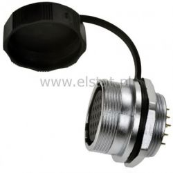 Gniazdo przemysłowe żeńskie, 19 pinów, na panel