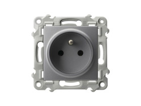 SZAFIR Gniazdo pojedyncze z uziemieniem szary mat GP-1ZZ/m/70 OSPEL