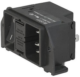 Combination element plug C14, 3 pole, screw mounting, plug-in connection, black, DD21.0121.1110
