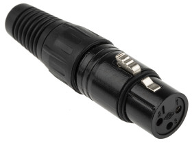 Złącze XLR 3 -pinowe Montaż na kablu Żeński Czarny