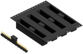 Pin header, 20 pole, pitch 2.54 mm, angled, black, SL10SMD04020SBTR