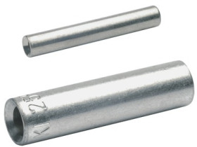 Butt connector, uninsulated, 6.0 mm², metal, 25 mm, SV6