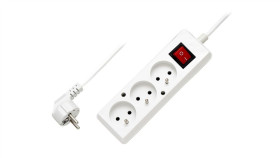 Przedłużacz Z Wyłącznikiem 3-Gniazda Z/U 16A 10M /Omy 3X1,5/ Biały Ps-370Ws...