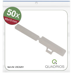 Quadrios 23CA251 Cable Marker 50 pcs PP Plastic 9.5x41mm Transparent
