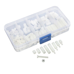 180 Pcs M3 Nylon Bolts and Spacers - 6/8/10/12/15/20 mm