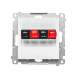 Simon 55 Gniazdo głośnikowe 2-krotne (moduł). Przekrój przewodów dla wejścia i wyjścia 2,5 mm2 Biały mat TGL2.01/111