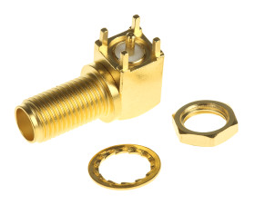 Złącze koncentryczne Montaż na płytce drukowanej Żeński 50Ω typ złącza Złącze SMA 0 to 4GHz Lutowane