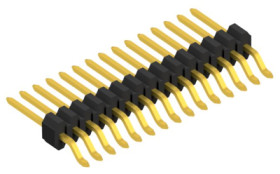 Pin header, 15 pole, pitch 1.27 mm, straight, black, SLVW3SMD04815G